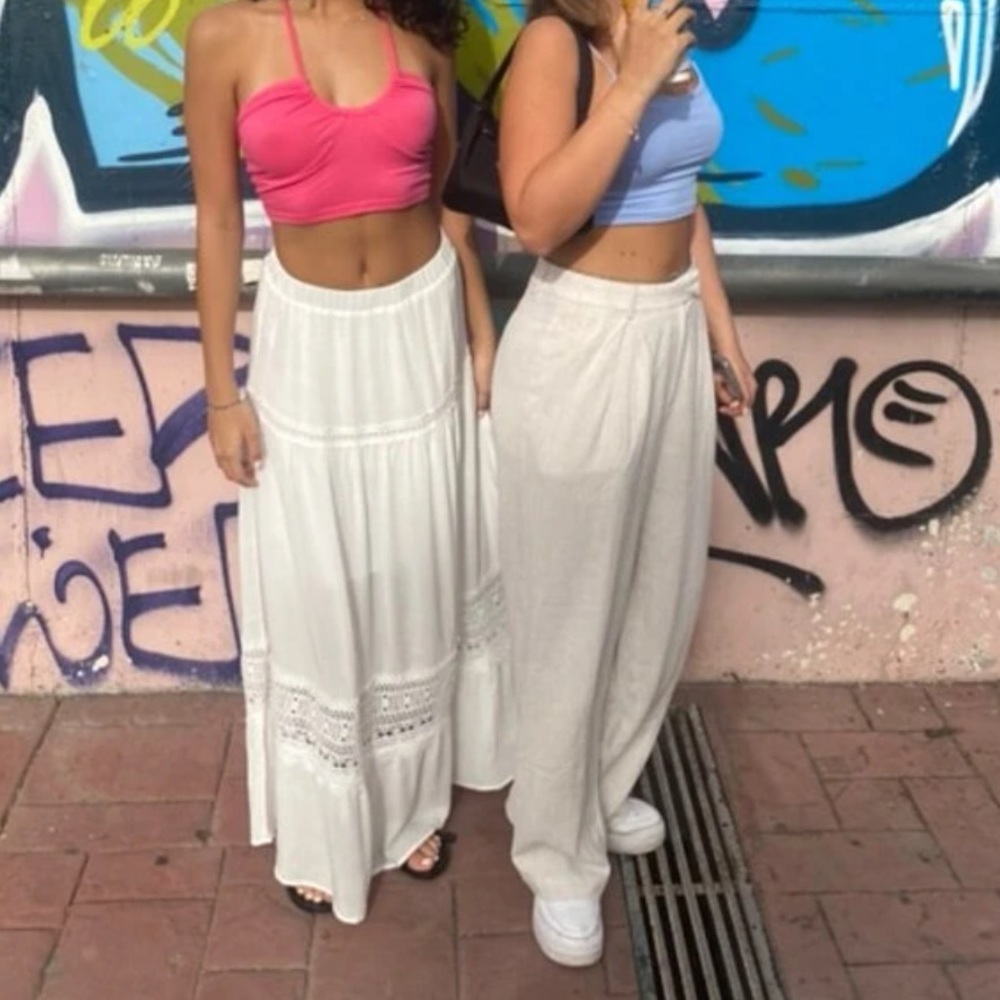 Boho Guipure Lace Insert Skirt